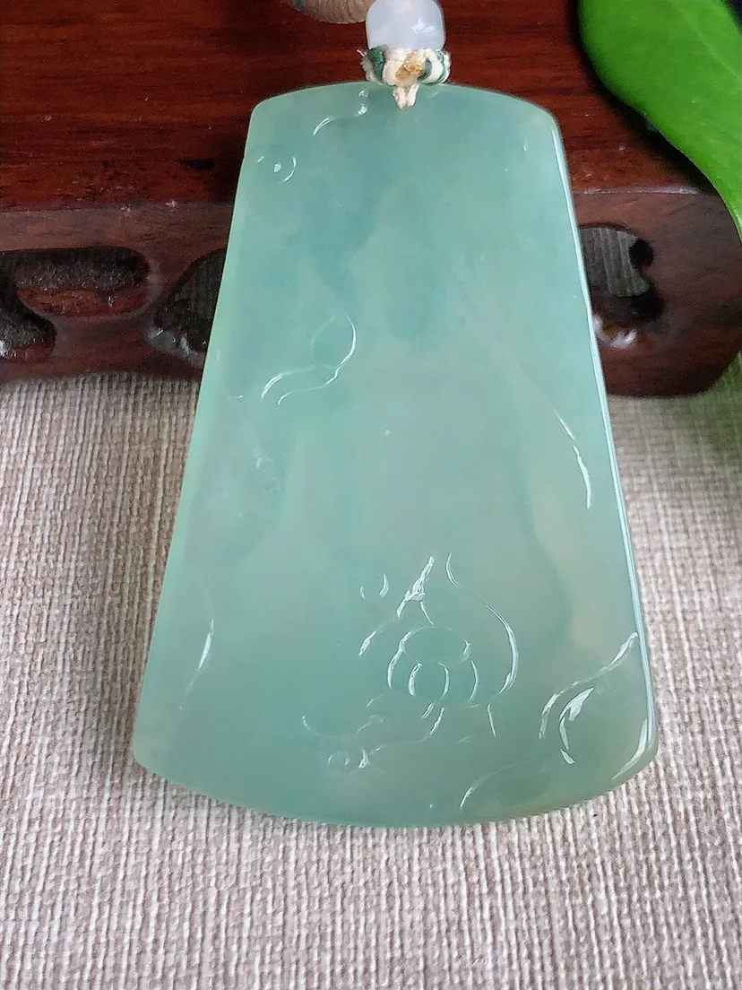 天然A货翡翠晴水文殊菩萨吊坠尺寸60.3×39.8×5m量31.85g 0711
