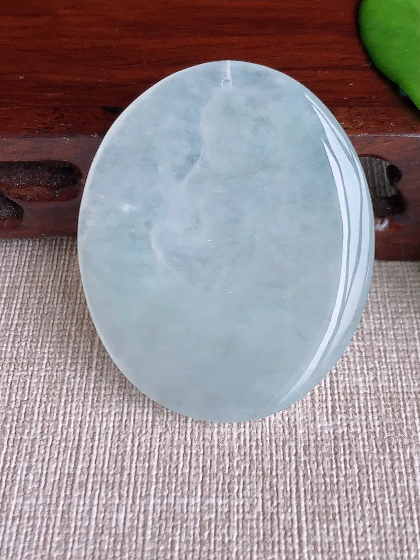 天然A货翡翠一刀切文殊菩萨吊坠尺寸46.4×38.6×4.7m量19.08g 0712