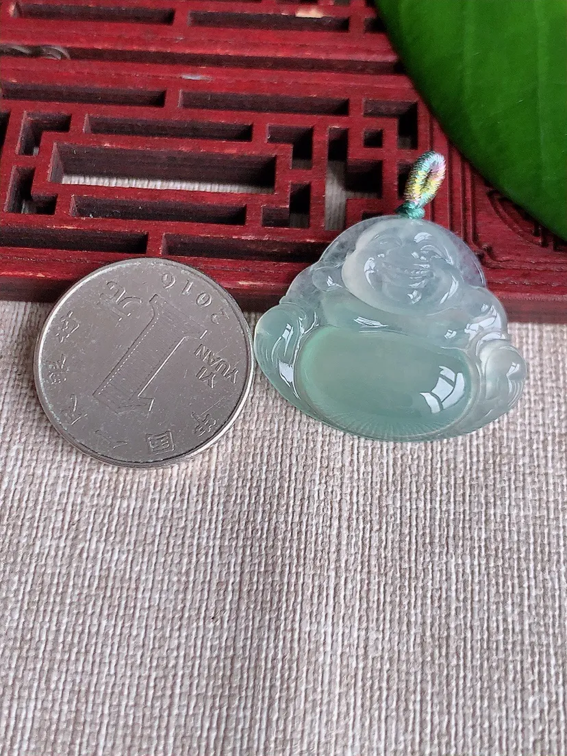 天然A货翡翠晴水佛公吊坠尺寸26×31.3×5.8m量7.50g 0713