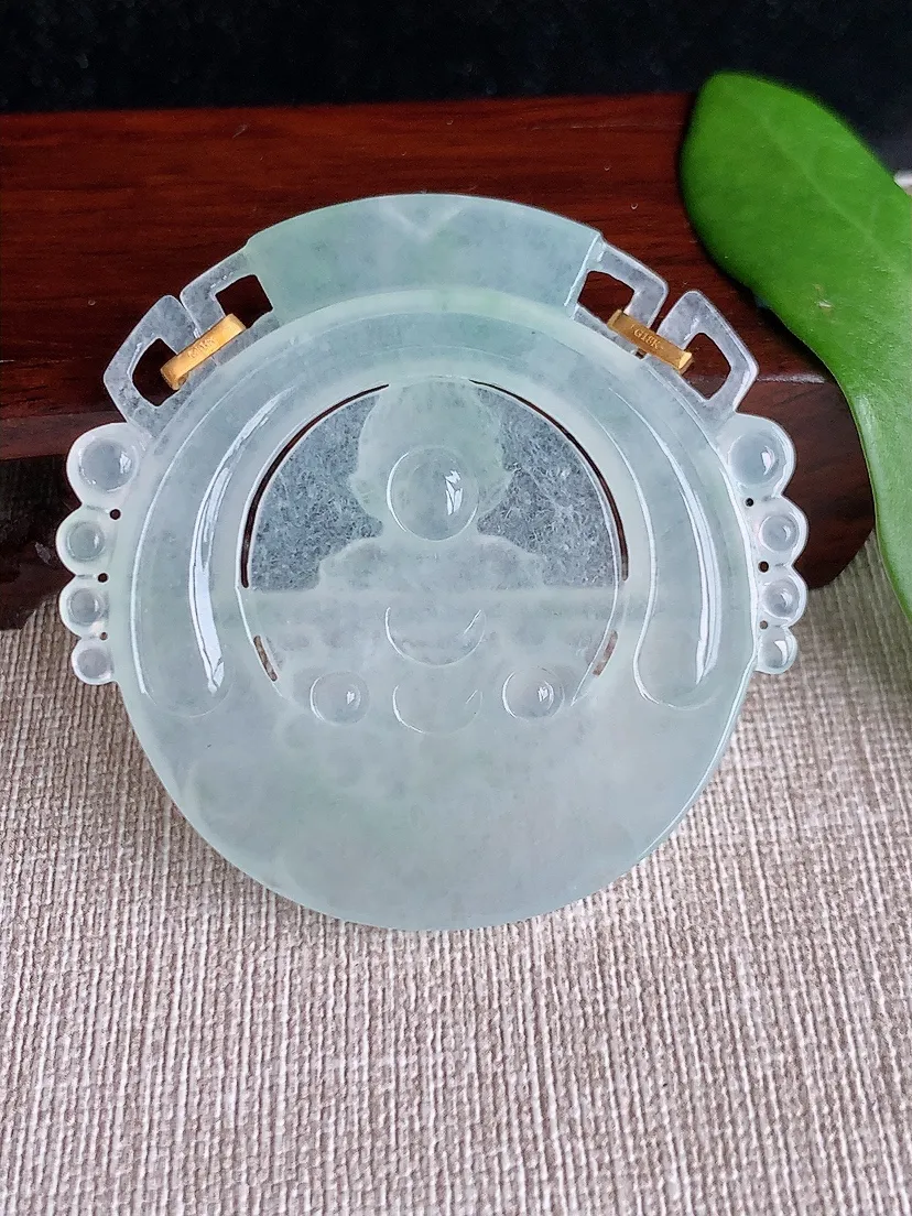 天然A货翡翠18K晴水齐天大圣吊坠尺寸54.7×55×4.5m量26.28g 0713