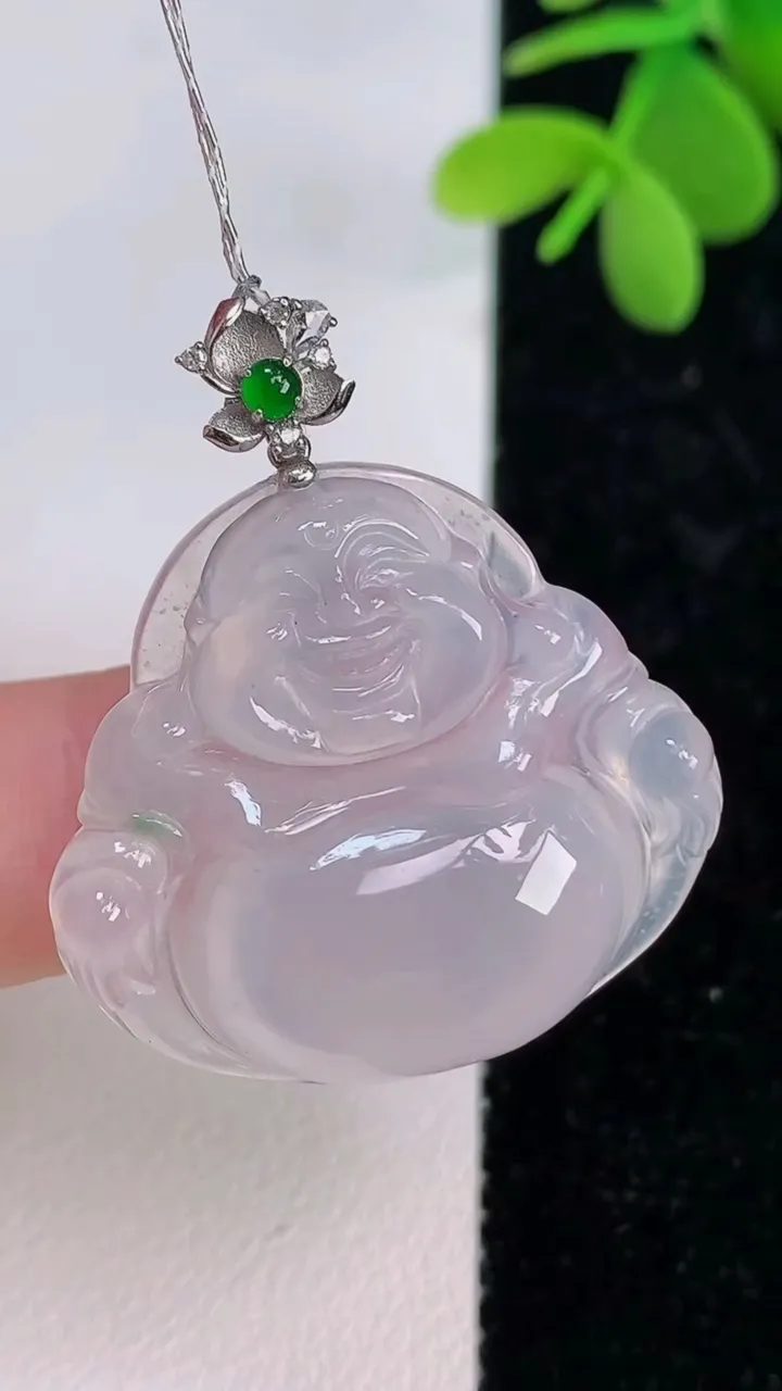 天然A货翡翠佛公吊坠，尺寸27.4-29.3-6，重量:7.35g
7月14日