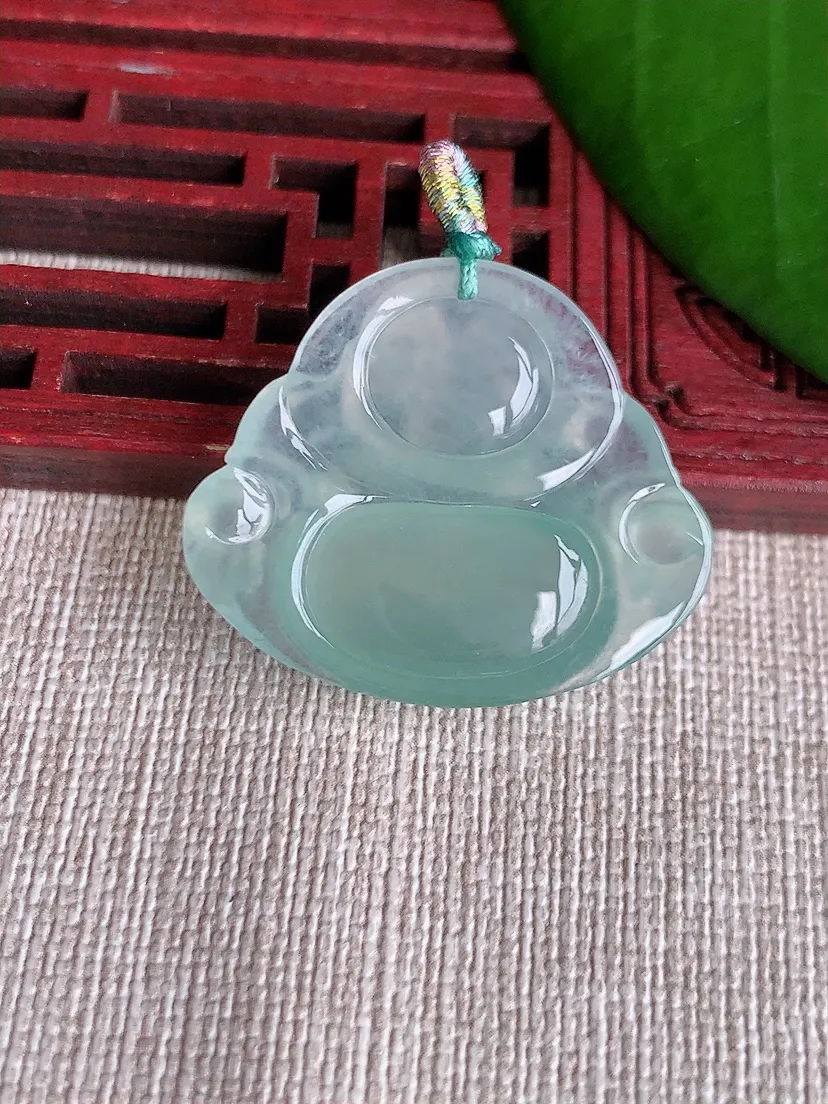 天然A货翡翠晴水佛公吊坠尺寸26×31.3×5.8m量7.50g 0713