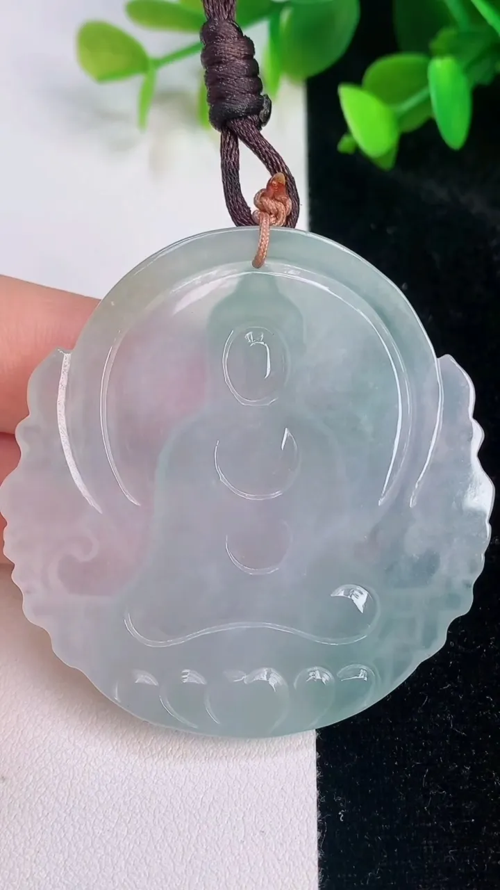 天然A货翡翠阿弥陀佛吊坠，尺寸54.3-52.7-5.4，重量:26.55g
7月15日