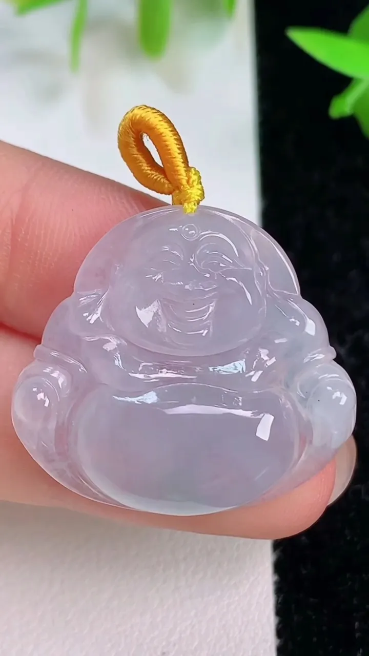 天然A货翡翠紫罗兰佛公吊坠，尺寸26-28.6-5，重量:5.42g
7月16日