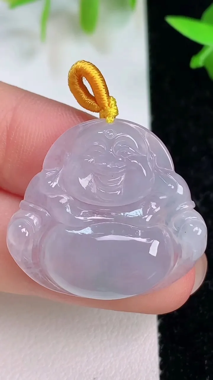 天然A货翡翠紫罗兰佛公吊坠，尺寸26-28.6-5，重量:5.42g
7月16日