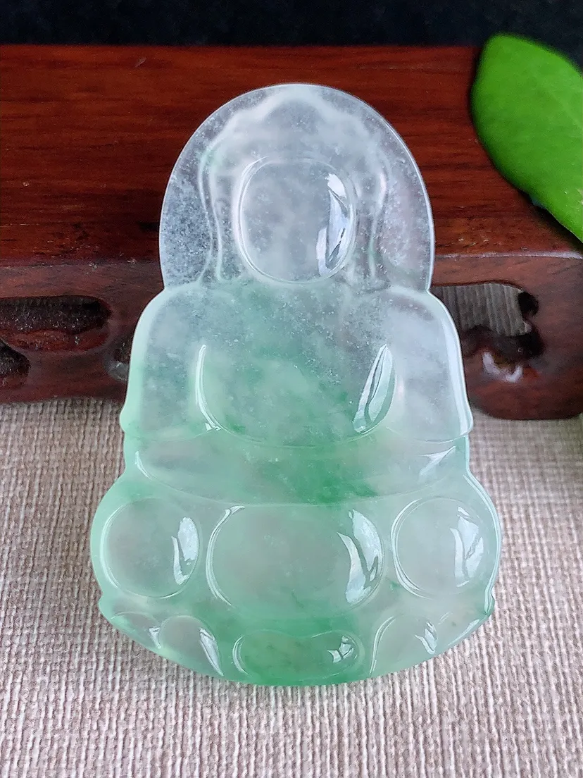 天然A货翡翠飘花正装观件尺寸56.8×38.2×5.8m量22.53g 0714