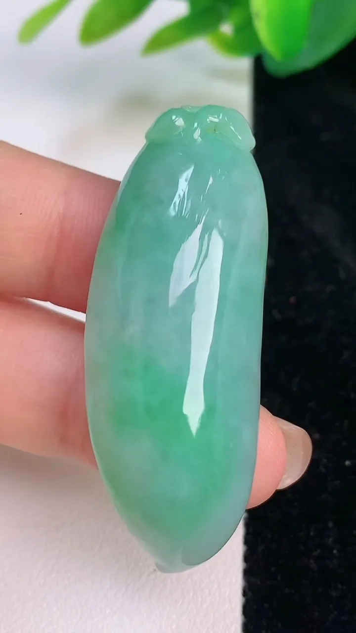 天然A货翡翠福瓜吊坠，尺寸48-18-11.6，重量:17.21g
7月17日
