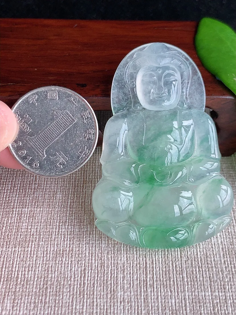 天然A货翡翠飘花正装观件尺寸56.8×38.2×5.8m量22.53g 0714