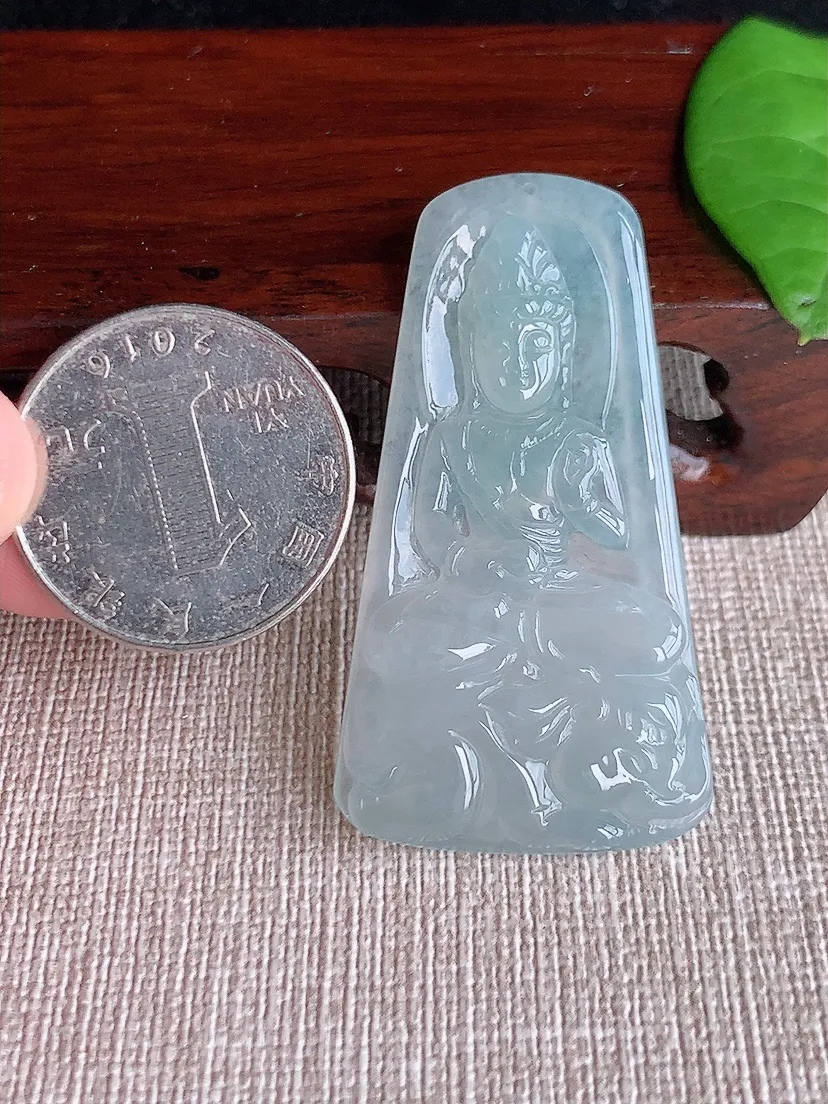 天然A货翡翠普贤菩萨吊坠尺寸48.5×26.3×5m量11.37g 0717