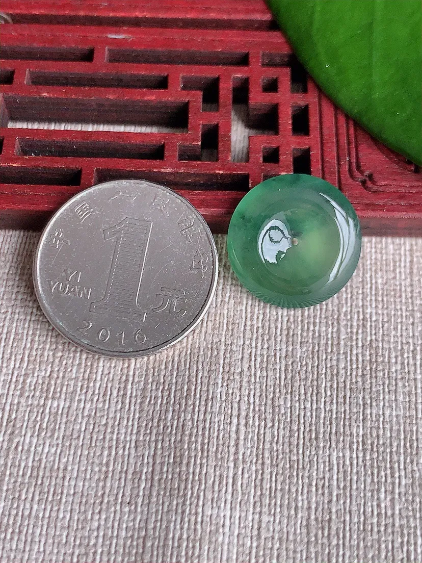 天然A货翡翠晴水平安扣吊坠尺寸18×4.3m量2.90g 0718