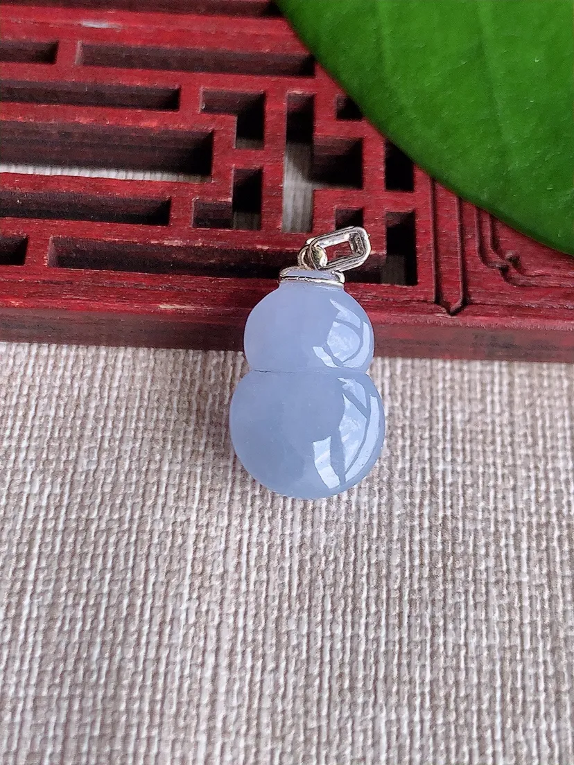 天然A货翡翠18K紫罗兰葫芦吊坠尺寸23.2×17.7×12×7.5m量3.28g 0719
