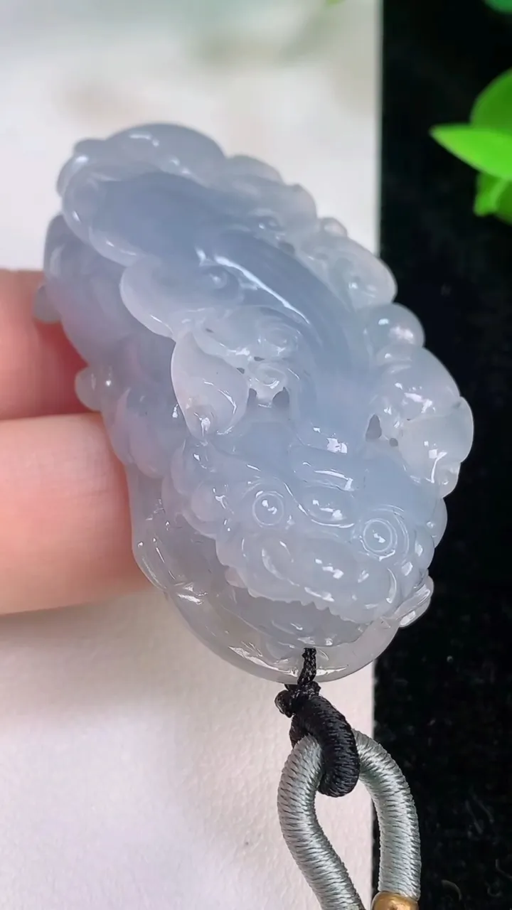 天然A货翡翠紫罗兰貔貅吊坠，尺寸54-36-14.3，重量:46.94g
7月21日