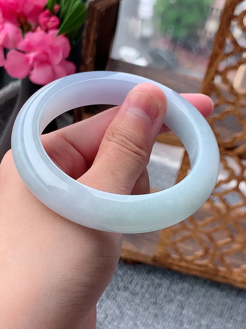 天然A货翡翠紫罗兰厚装正装正圈手镯56-57圈口尺寸56.5×12.8×9.5mm 重量71.55g 0722