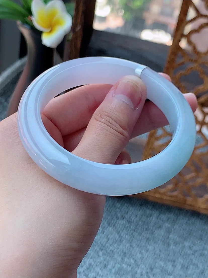 天然A货翡翠紫罗兰厚装正装正圈手镯56-57圈口 尺寸56.5×12.3×9.2mm 重量66.33g 0726