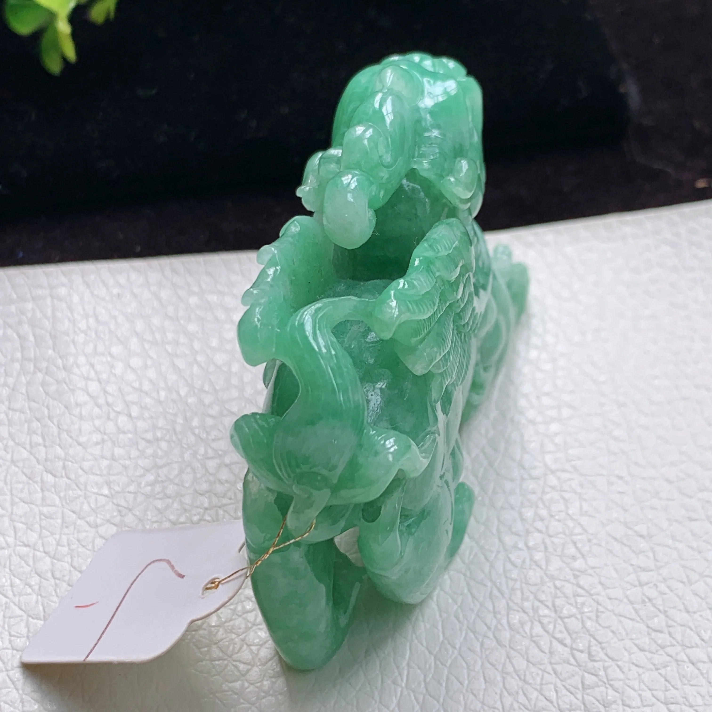 yj实拍56*39.3*16.2缅甸翡翠满绿招财貔貅吊坠飞天貔貅小摆件