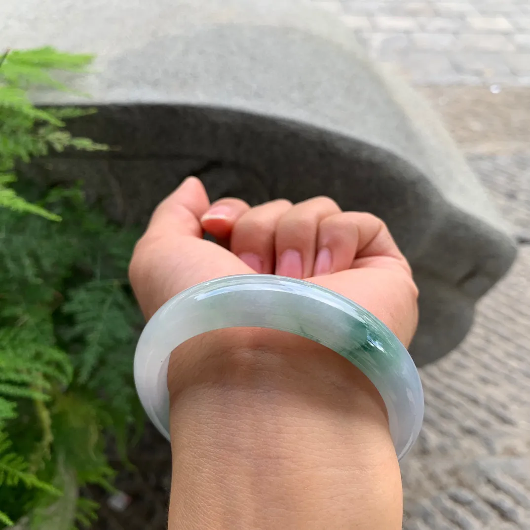 圈口55.2-12.8-7.7 【茄紫飘花正圈手镯】正圈55 56可戴
