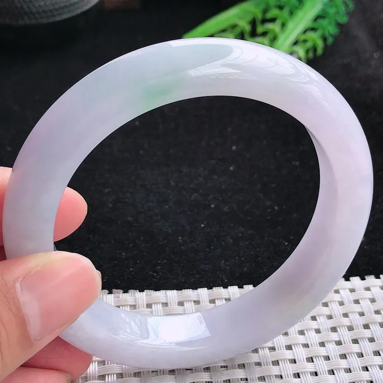 自然光60.5/13.1/9.6大圈口老坑冰胶水灵紫罗兰手镯翡翠玉镯美人镯
