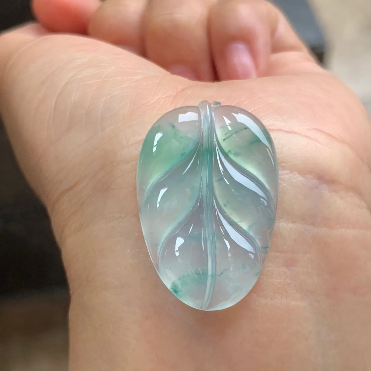 冰种绿花叶子 金枝玉叶