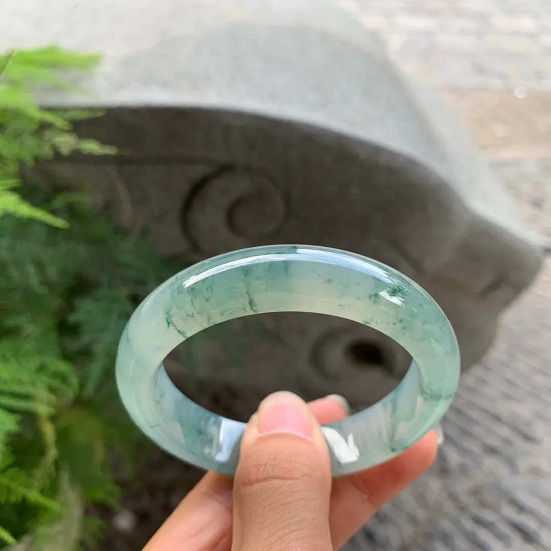 小圈口52.4-12.5-7.9 【冰飘花正圈手镯】正圈52 53可戴