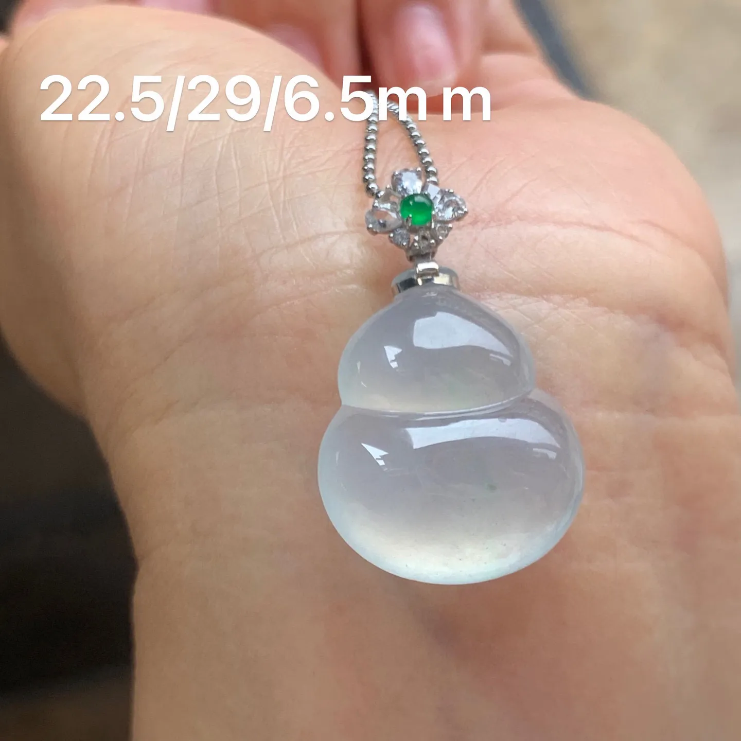 冰种葫芦 水润饱满 金扣