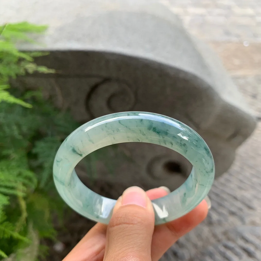 小圈口52.4-12.5-7.9 【冰飘花正圈手镯】正圈52 53可戴