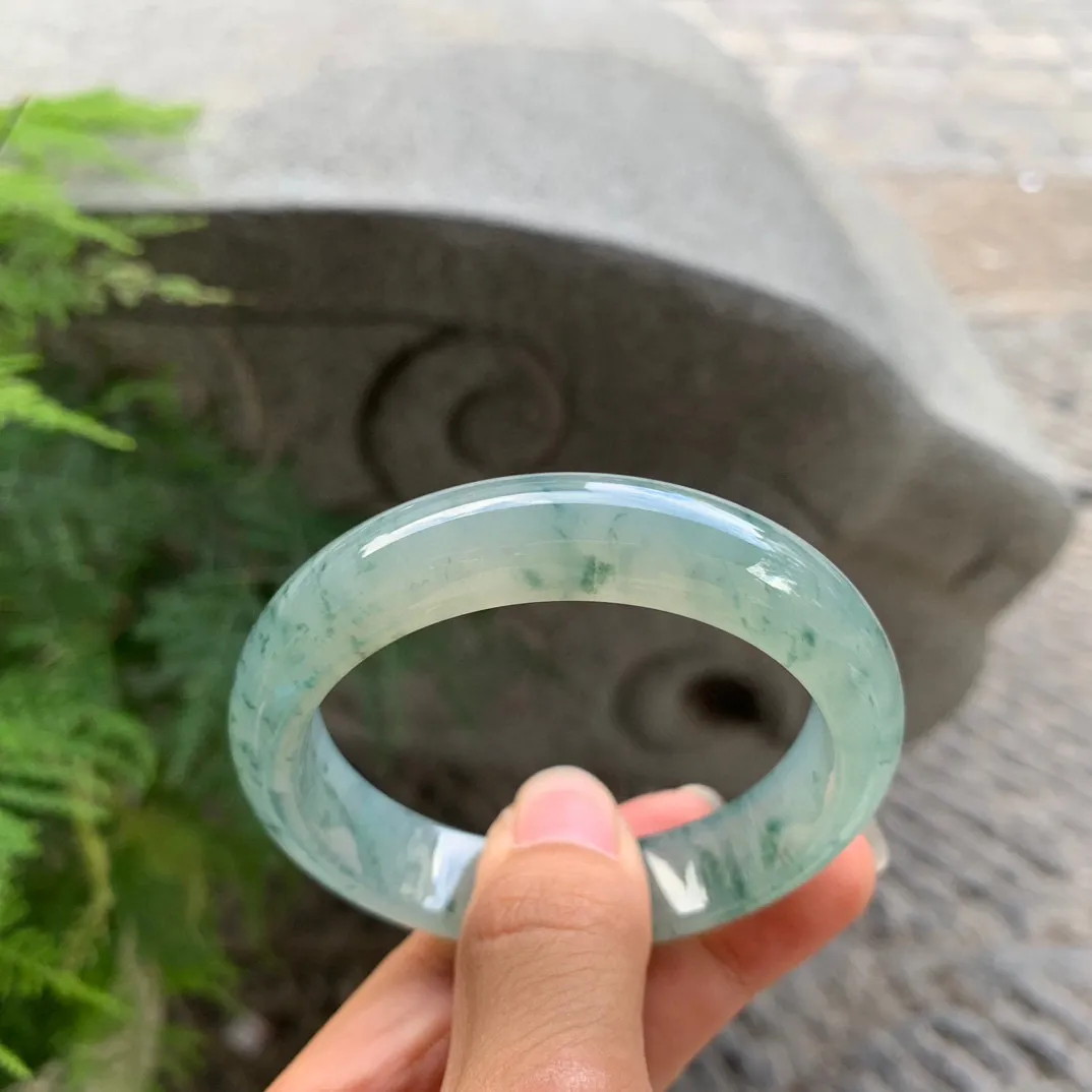 小圈口52.4-12.5-7.9 【冰飘花正圈手镯】正圈52 53可戴