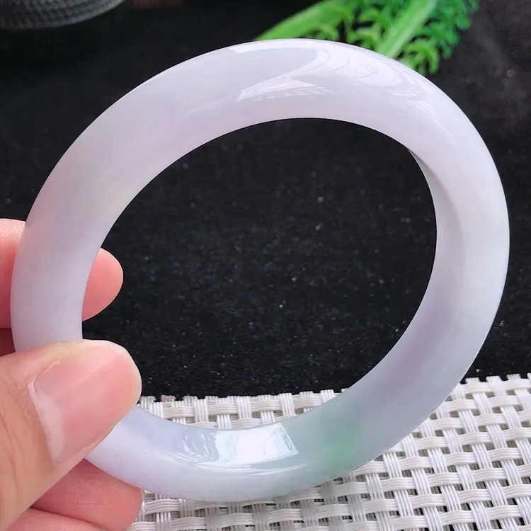 自然光60.5/13.1/9.6大圈口老坑冰胶水灵紫罗兰手镯翡翠玉镯美人镯