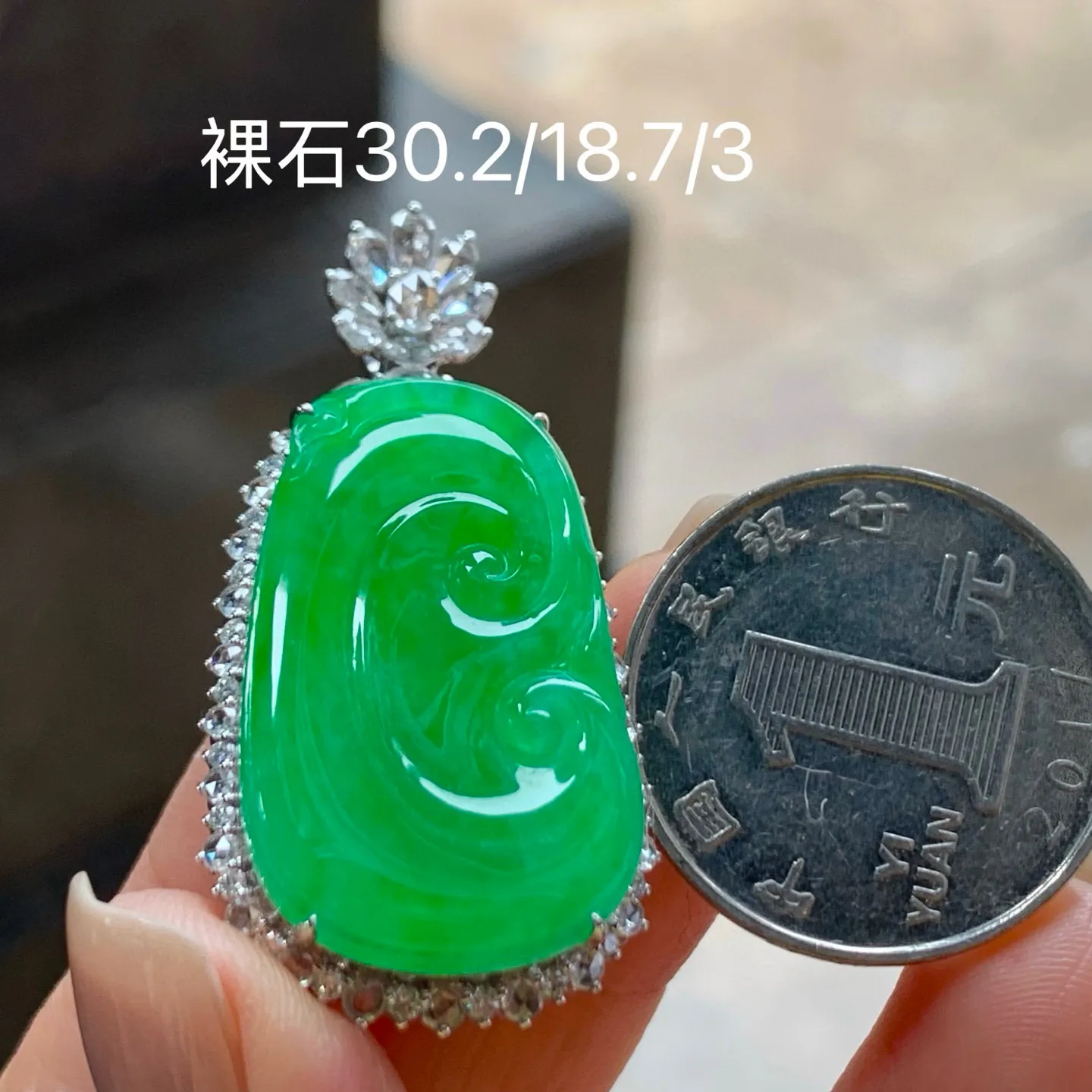 阳绿如意
色阳 真金镶嵌