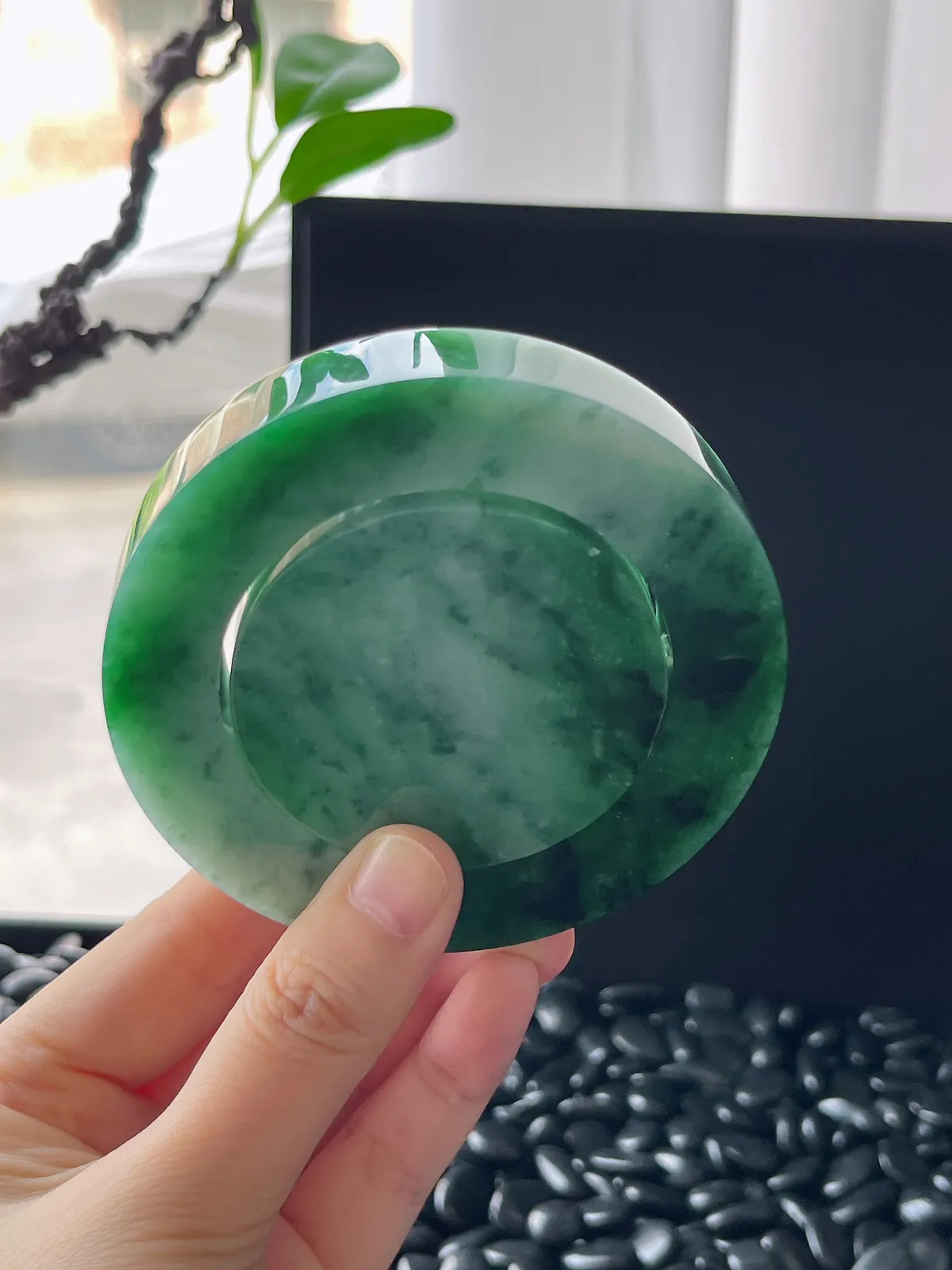 翡翠镯饼，⭕️正圈最大做62，圆条最大做58，最小做52.7