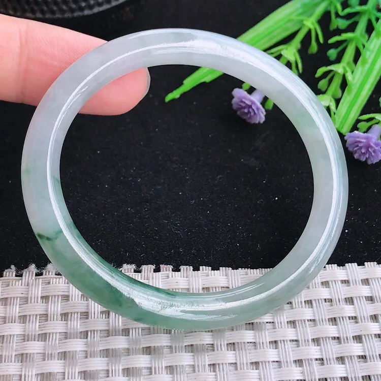 自然光53/46/6.9/7.3老坑冰胶果冻飘花贵妃手镯翡翠玉镯美人镯