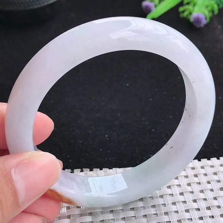 自然光58.5/12/8.8老坑冰胶水灵特色红翡手镯翡翠玉镯收藏美人镯