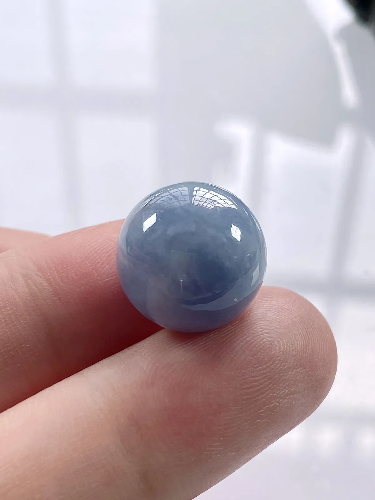 缅甸天然翡翠A货，大卡15.6冰润紫罗兰大圆珠单珠一颗，尺寸：15.6mm/1颗，重量：6.73g，