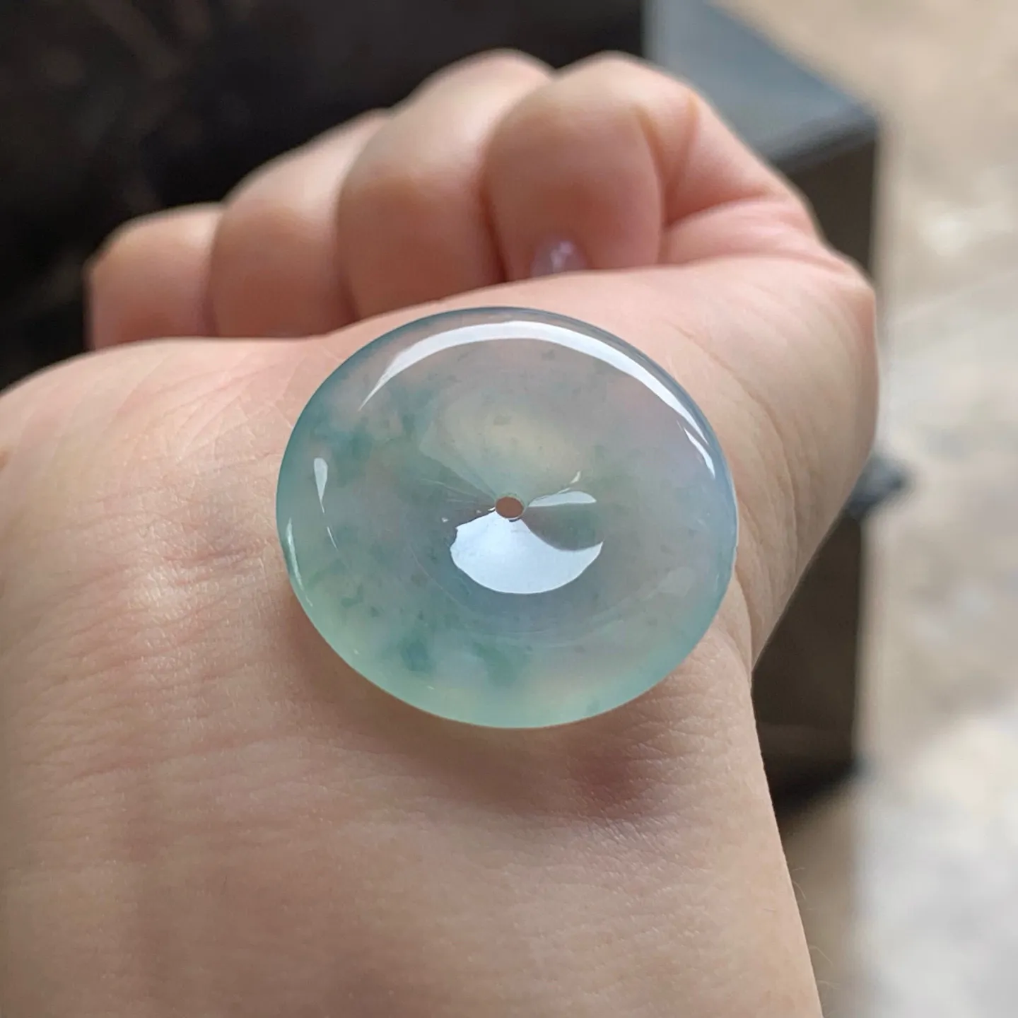 冰种飘花平安扣
清爽
