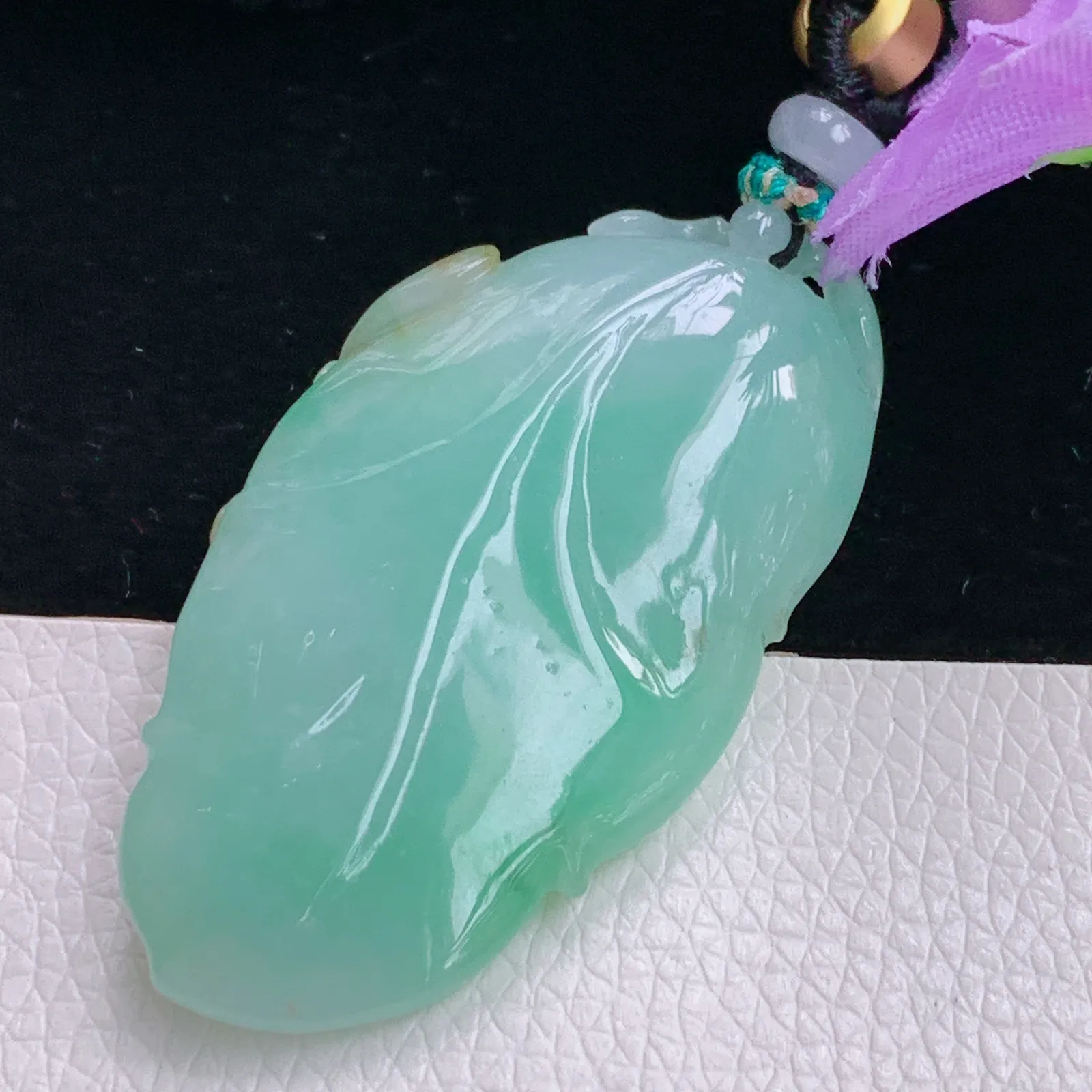 mut实拍50*27.6*10.5天然翡翠精雕冰双彩大业有成 一鸣惊人玉吊坠