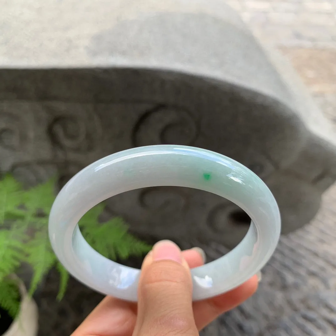 大圈口 60.8-12.6-8.9【飘绿正圈手镯】正圈60 61可戴