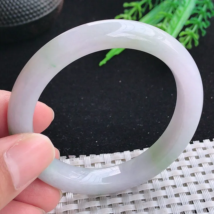 自然光51.5/9.7/8.5小圈口老坑冰润水灵飘绿手镯翡翠玉镯收藏美人镯