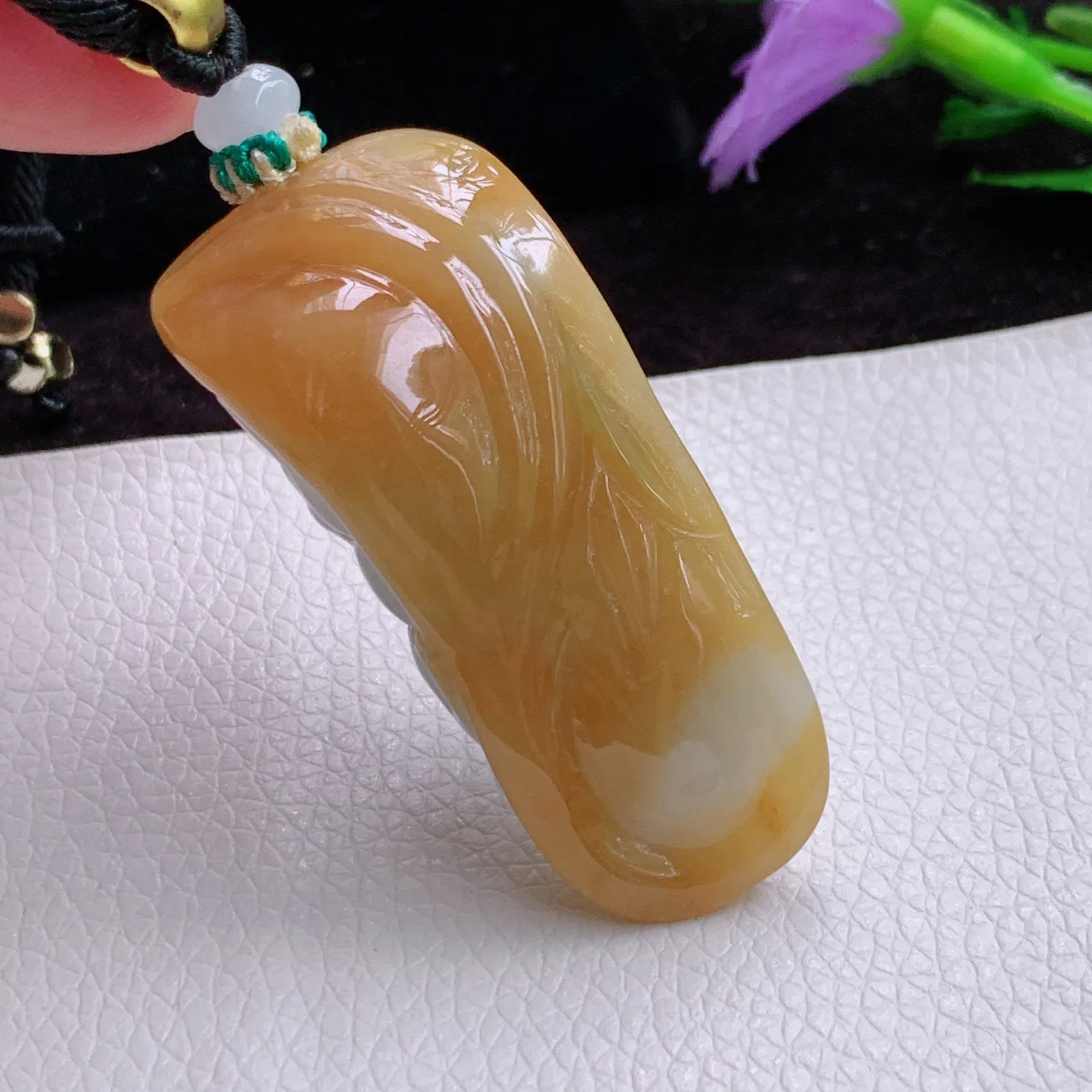 mut实拍49.5*21.5*17.3特色三彩天然翡翠精雕霸王皮休 貔貅玉吊坠