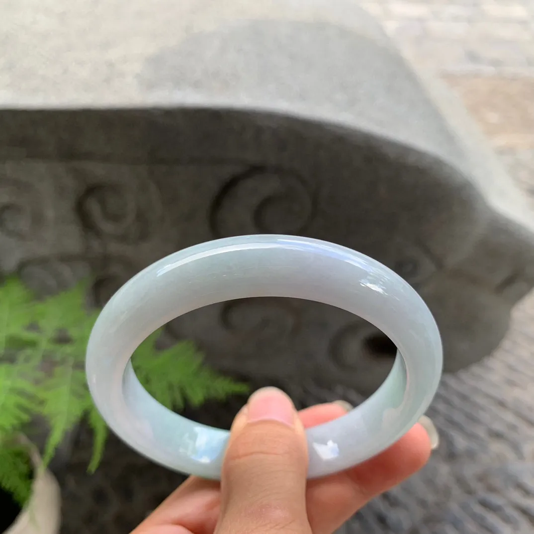 大圈口 60.8-12.6-8.9【飘绿正圈手镯】正圈60 61可戴