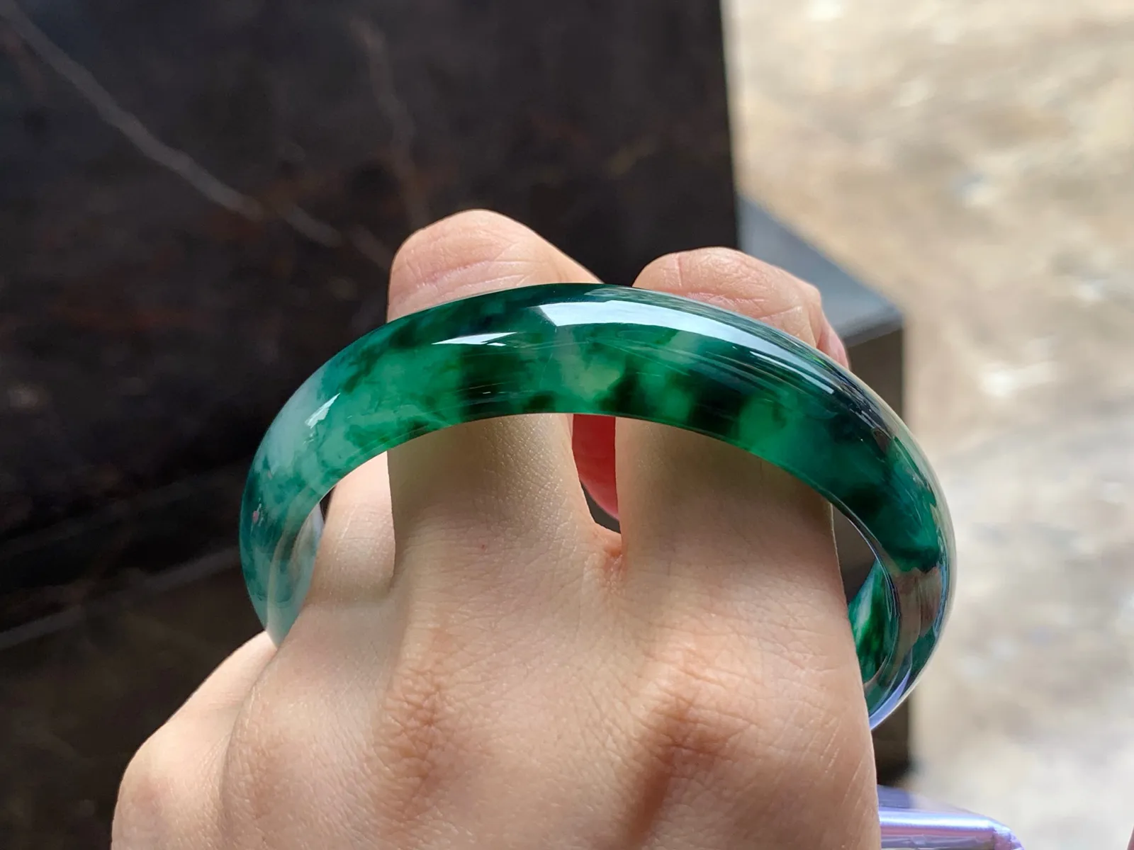 冰飘花手镯
种老58.7/14.5/7mm