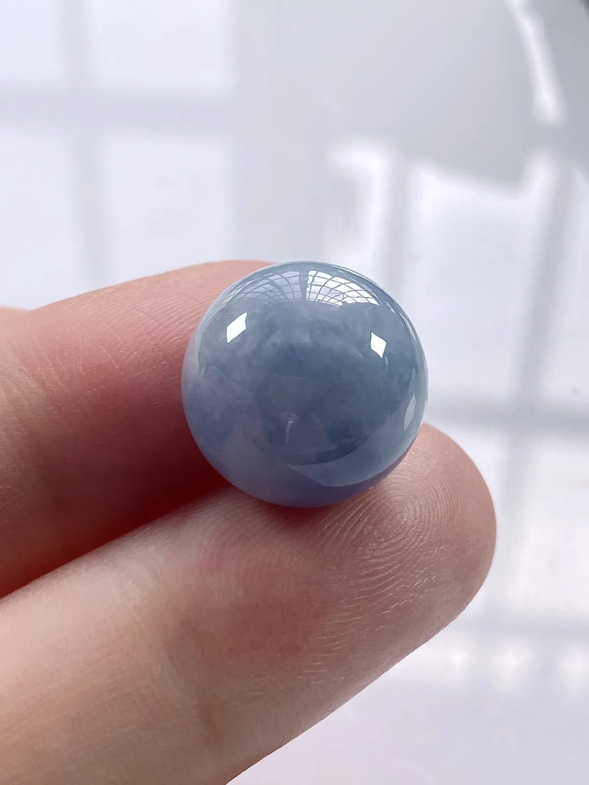缅甸天然翡翠A货，大卡15.6冰润紫罗兰大圆珠单珠一颗，尺寸：15.6mm/1颗，重量：6.73g，