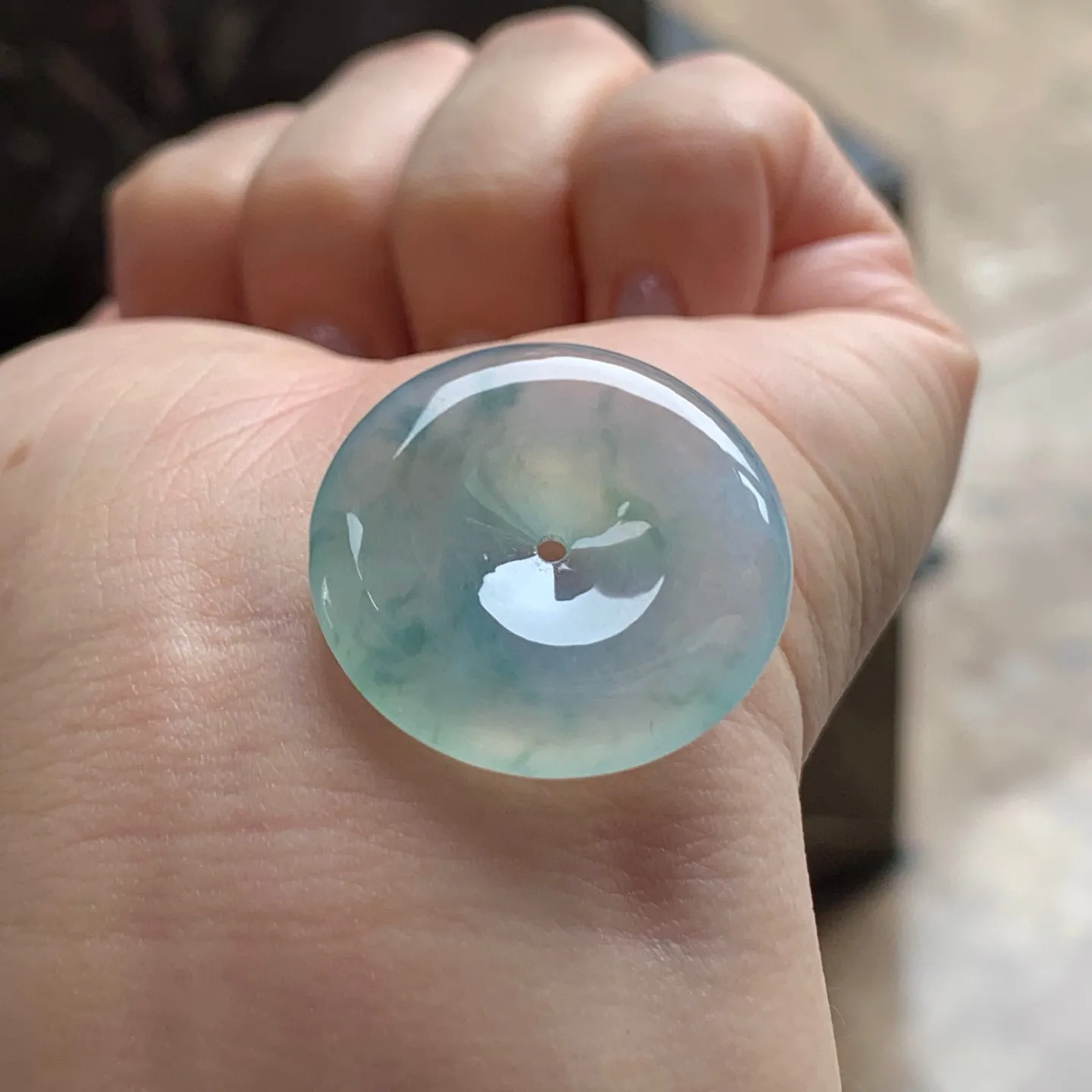 冰种飘花平安扣
清爽
