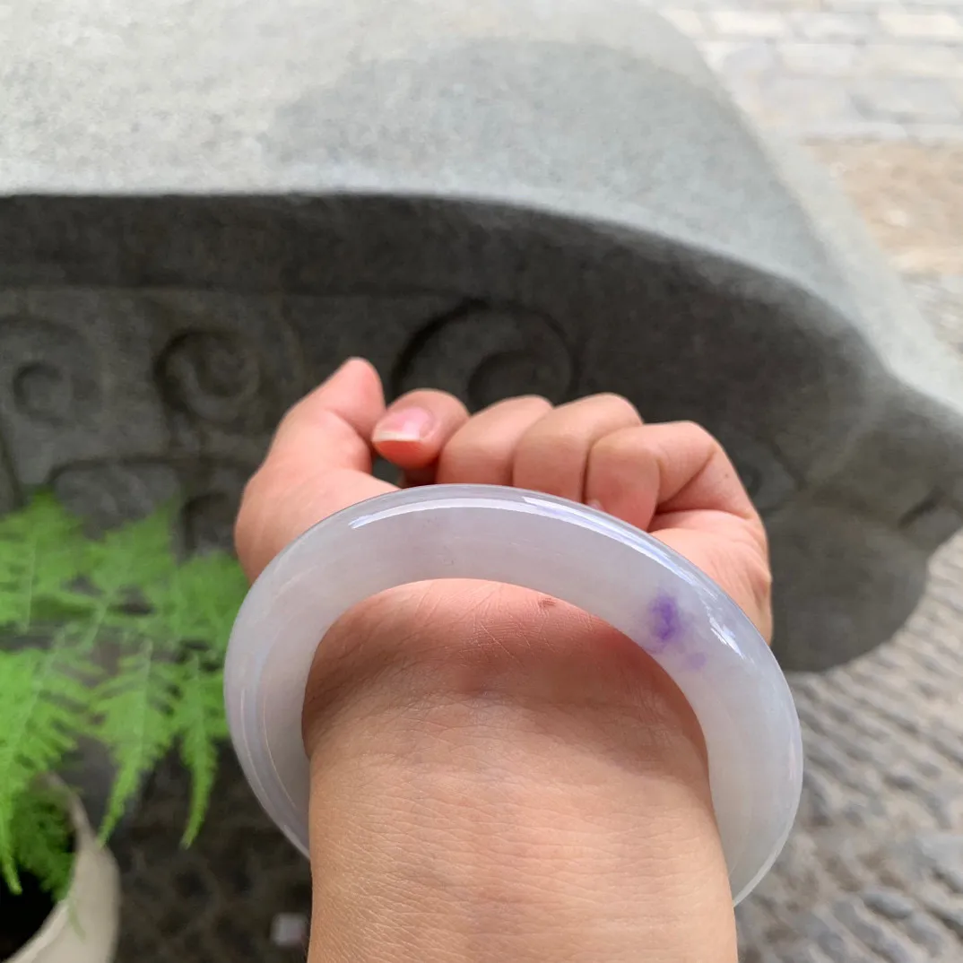 圈口 56-11.8【飘紫圆条手镯】圆条 56 57可戴