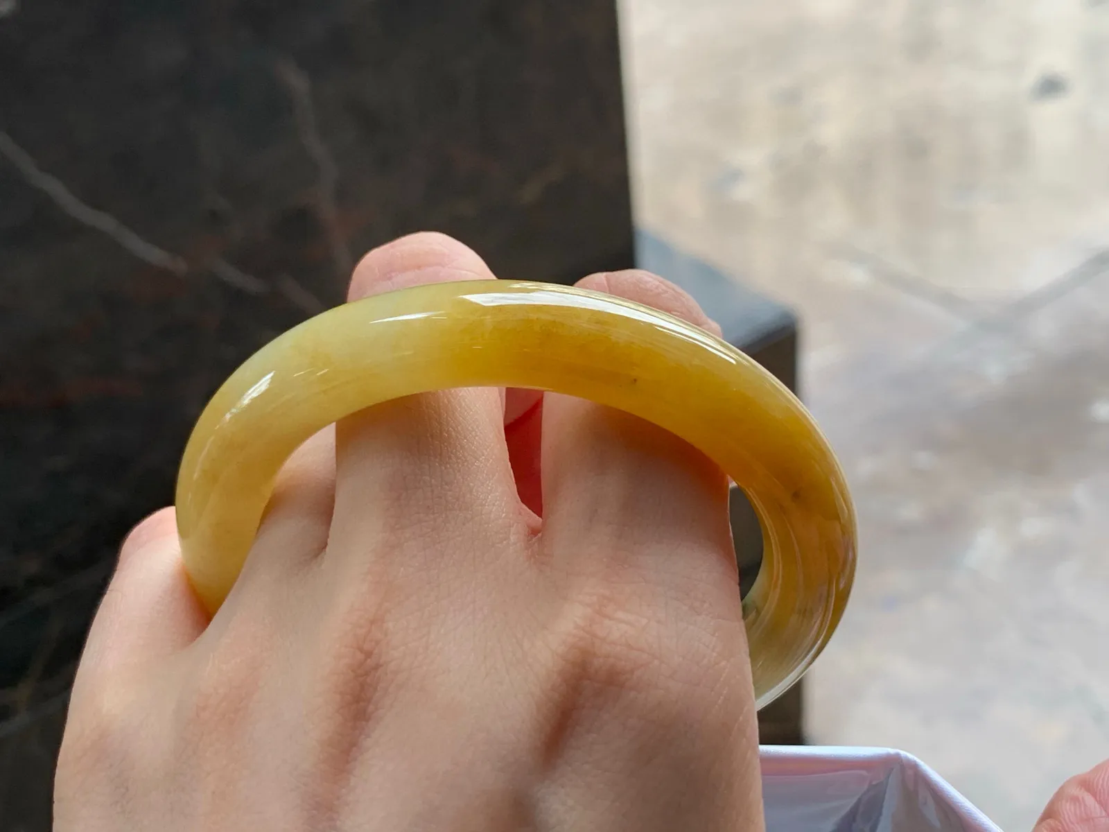 黄翡福镯
57/11.2/10.5mm