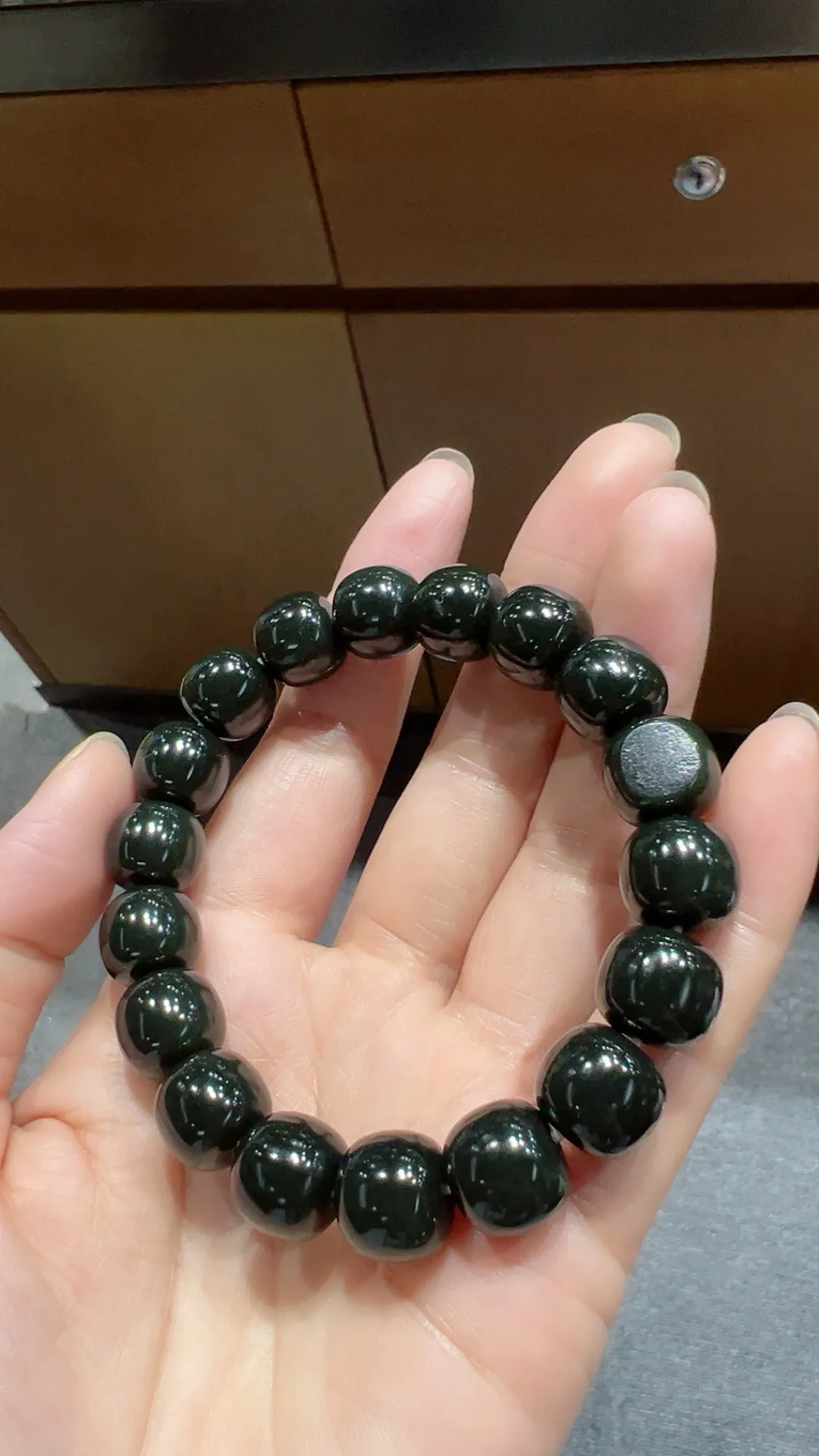 籽料｜黑青｜老型珠手串
