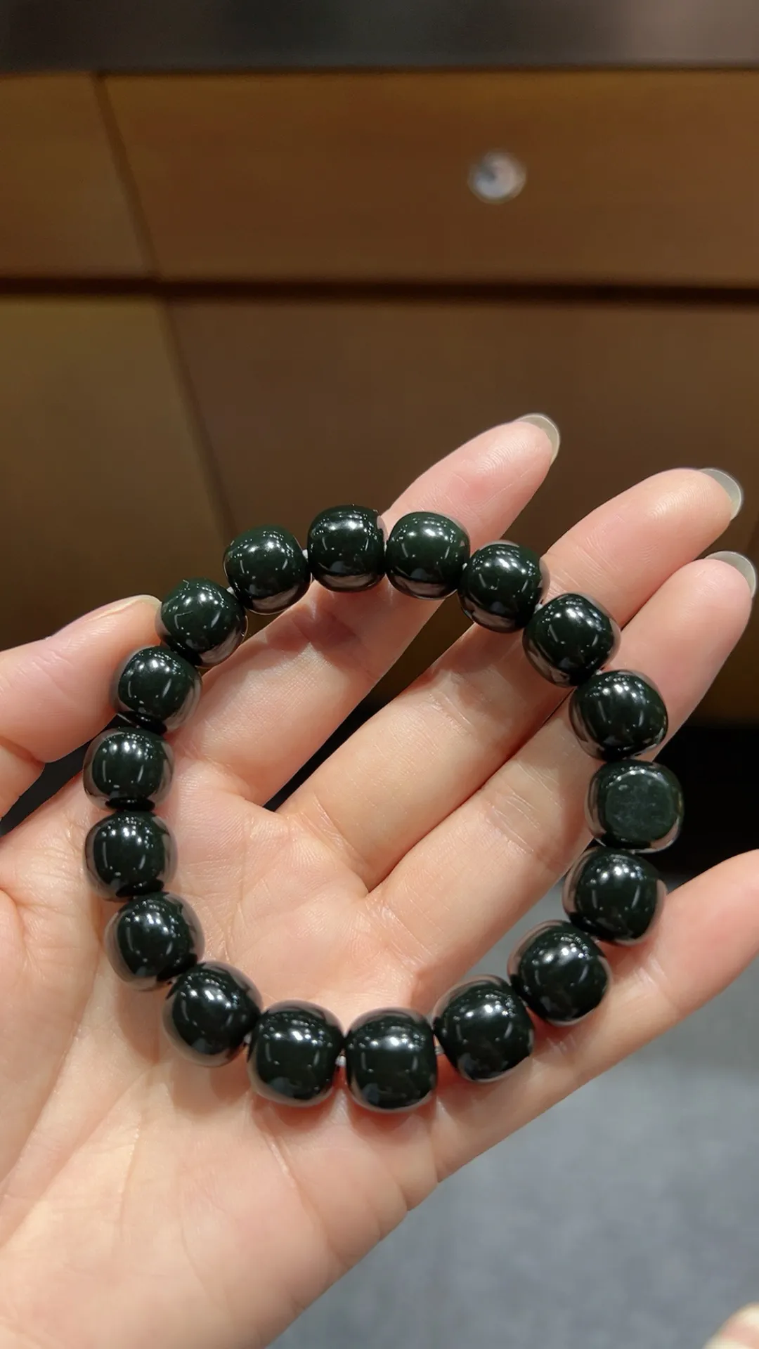 籽料｜黑青｜老型珠手串
