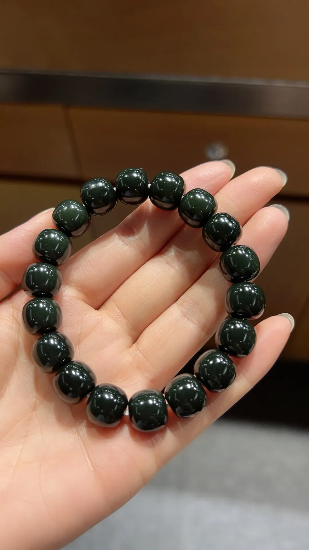 籽料｜黑青｜老型珠手串