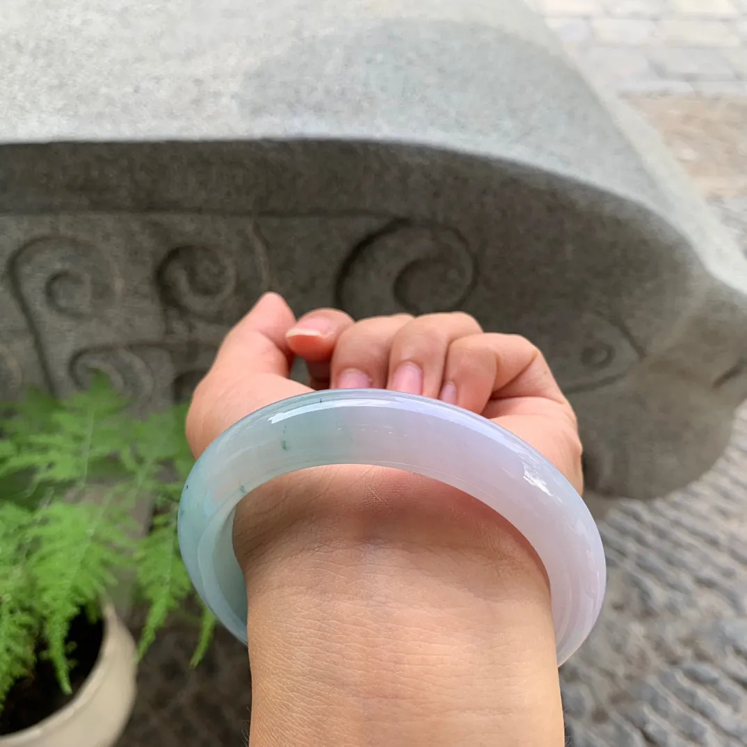 大圈口60.2-12.2-9.5 【紫底飘花正圈手镯】正圈 60 61可戴