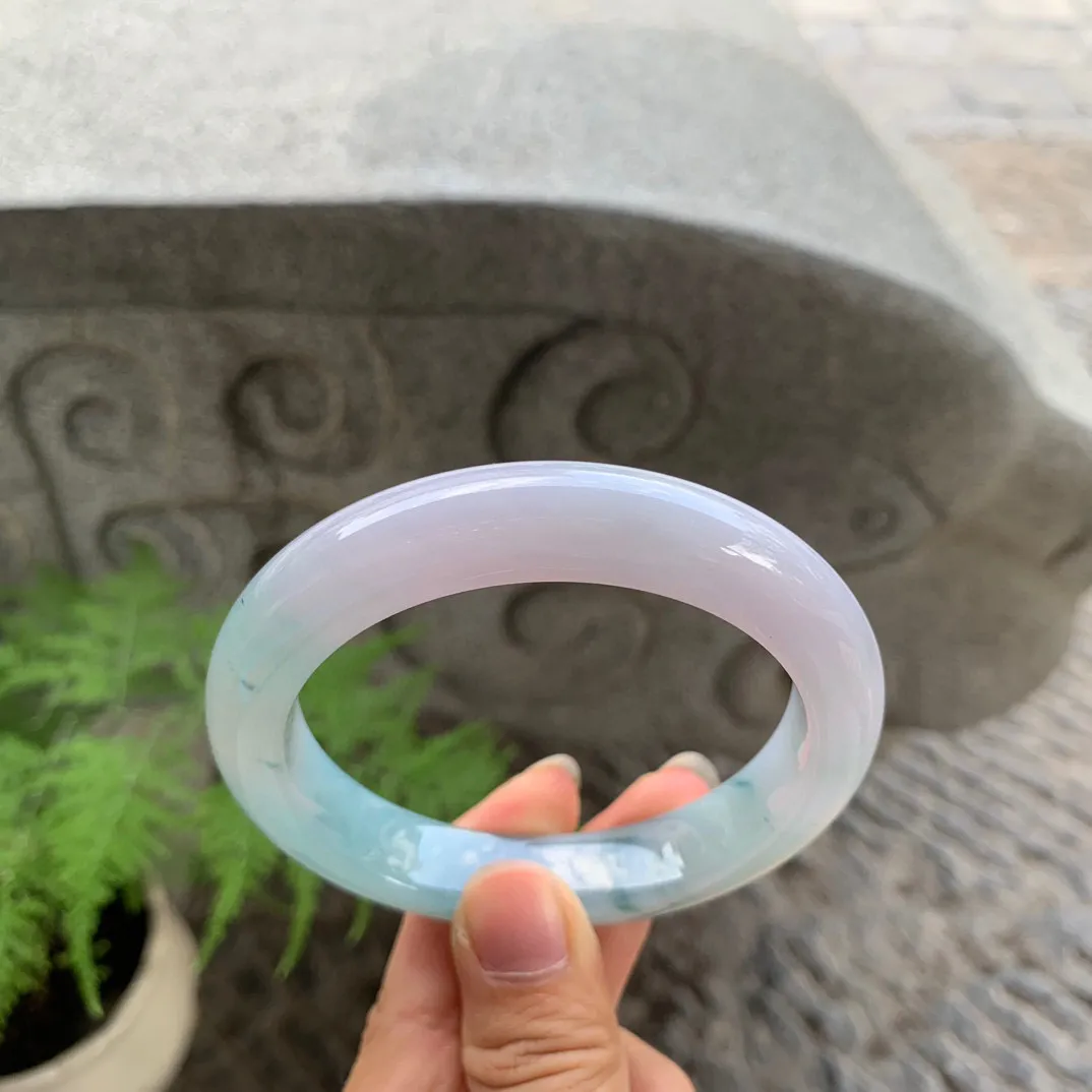 大圈口60.2-12.2-9.5 【紫底飘花正圈手镯】正圈 60 61可戴