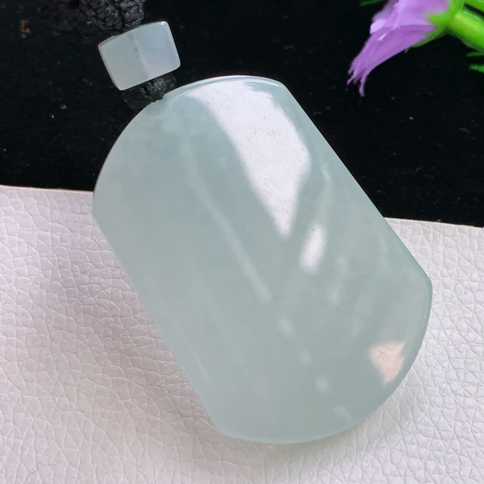 mut实拍50.3*35*6.1老坑精雕晴美翡翠平安无事牌 素面牌玉吊坠