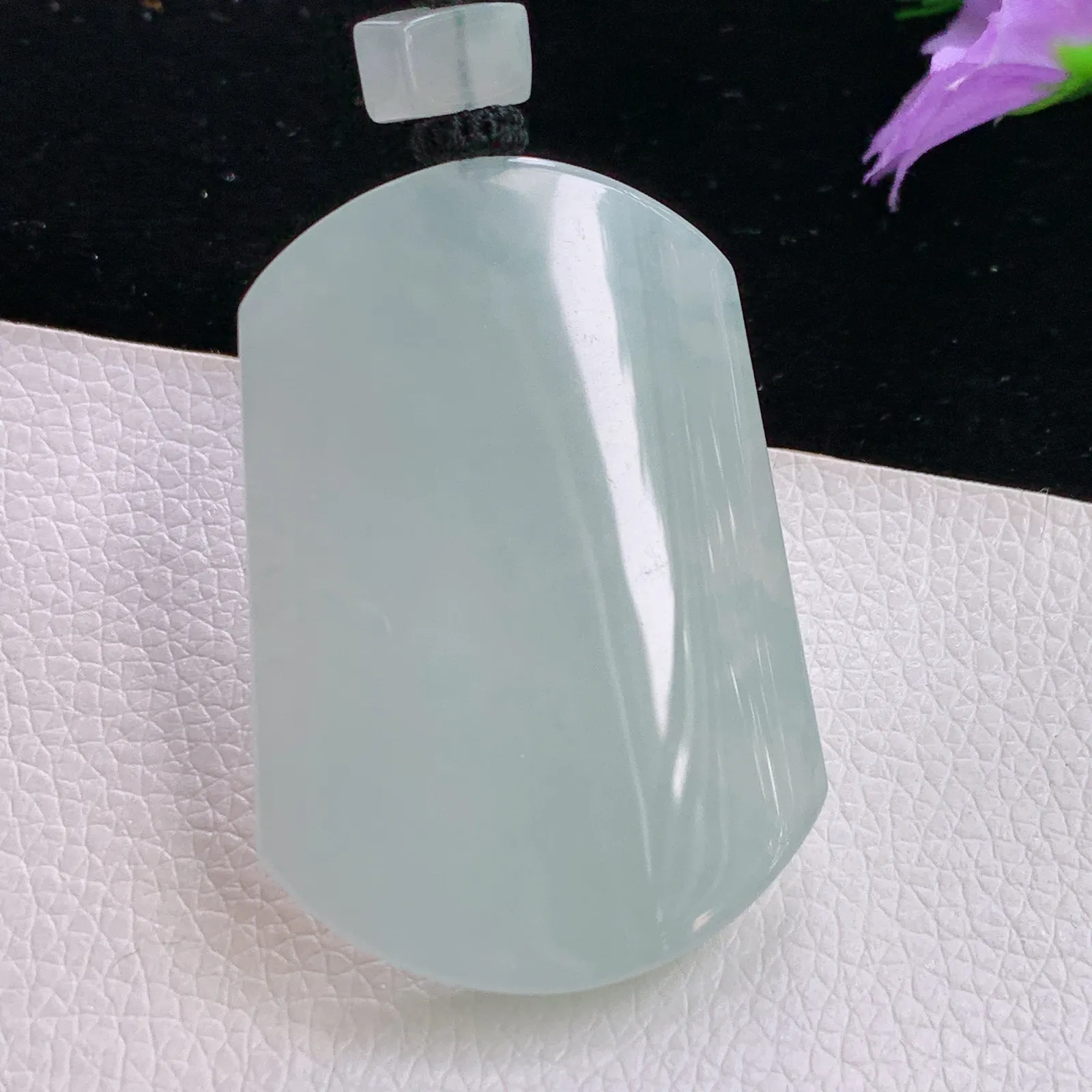 mut实拍50.3*35*6.1老坑精雕晴美翡翠平安无事牌 素面牌玉吊坠